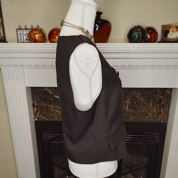 90's WOMENS BUTTON FRONT FLAP DETAIL VEST, BLACK XL - Picture 6 of 9